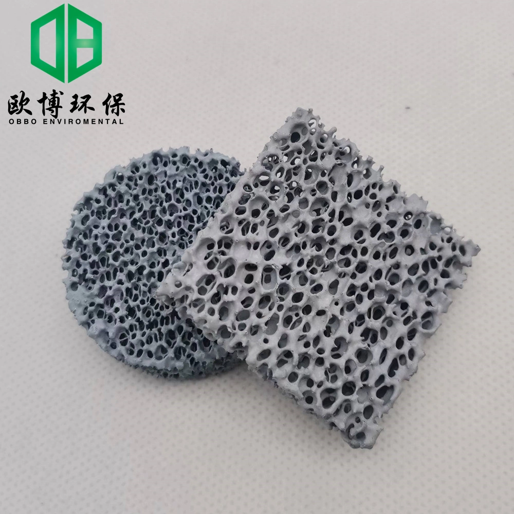 Filtre en mousse céramique au carbure de silicium à haute résistance pour la filtration des pièces métalliques.