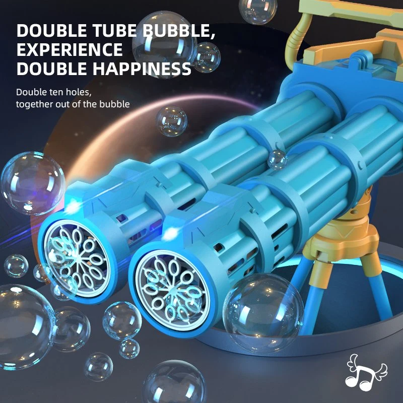 Automatic Bubble Gun Rocket Double-Tube Bubbles Machine Outdoor Blowing Bubble Toys for Kids Water Pomperos Child Day Gifts