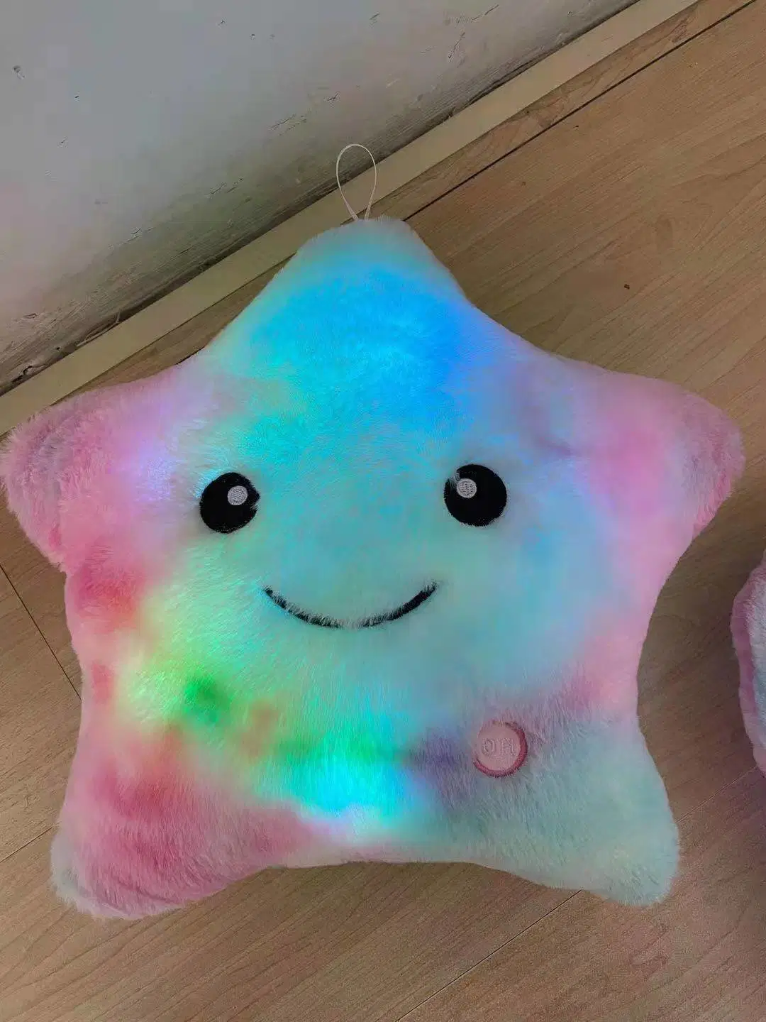 Drop Shopping Custom Kawaii Twinkle Stuffed Plush Toys Luminous Night Light Plush LED Star Shape Glowing Pillow