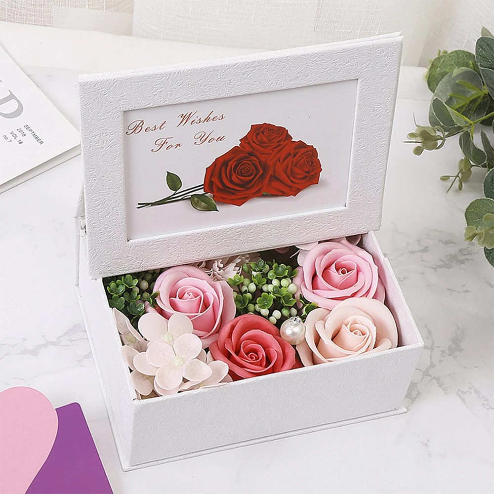 Mama Papa Geburtstagsgeschenke, Geschenk für Vater, Seife Rose Blumenbox mit Bilderrahmen