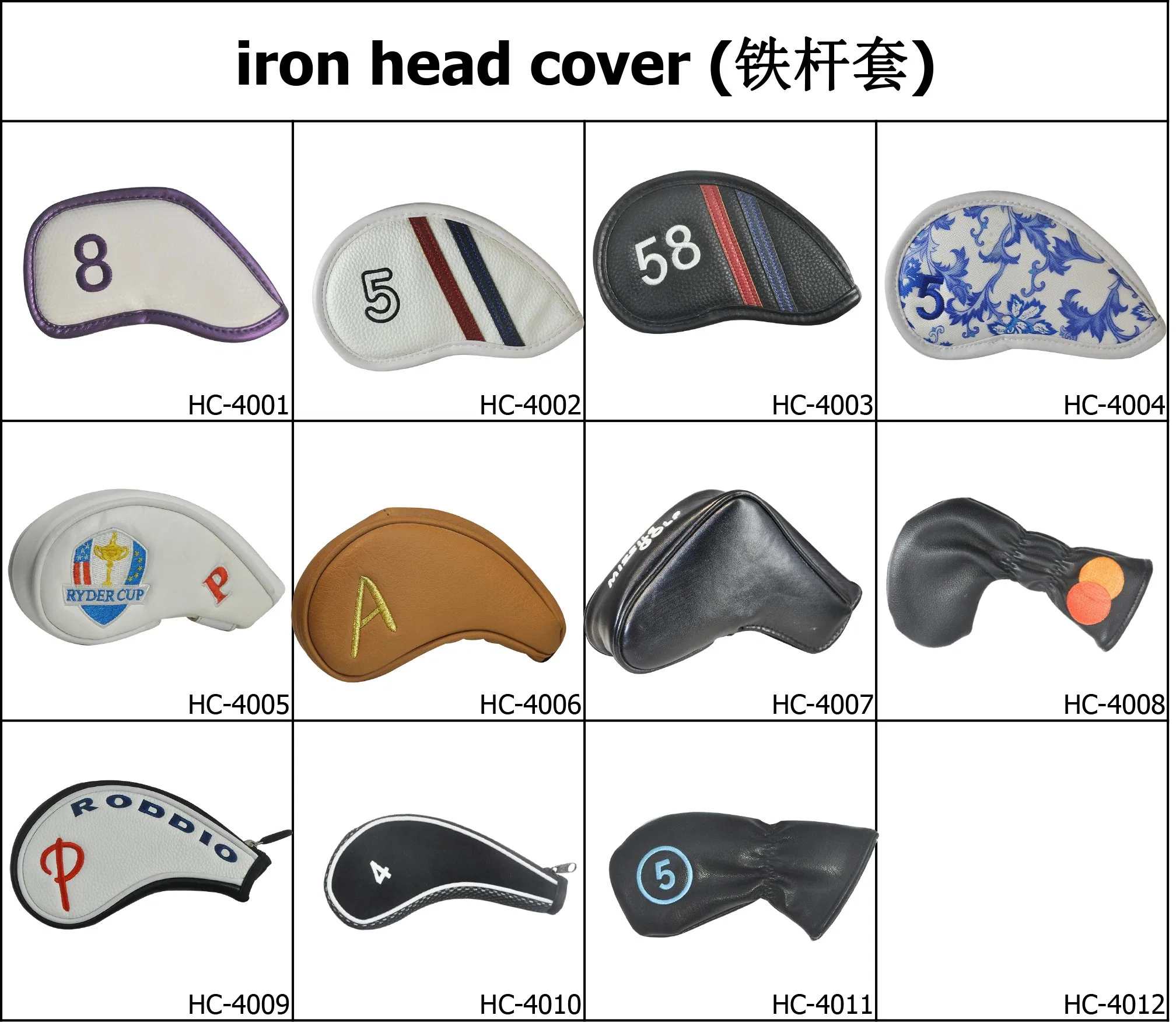 Material Custom Logo Golf Iron Set Head Covers