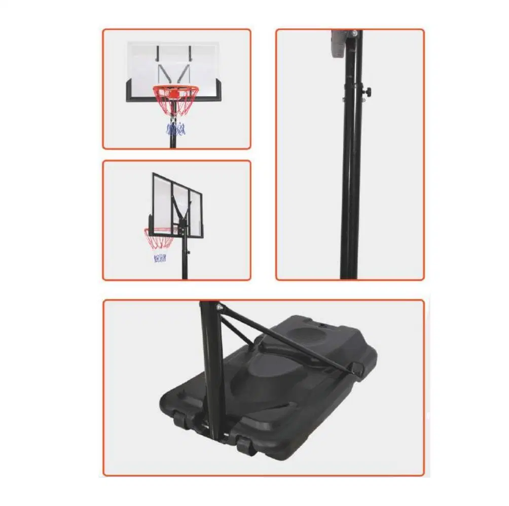 Conjunto de arco de basquetebol de alta qualidade ajustável, altura de 2.35 a 3,05 m.