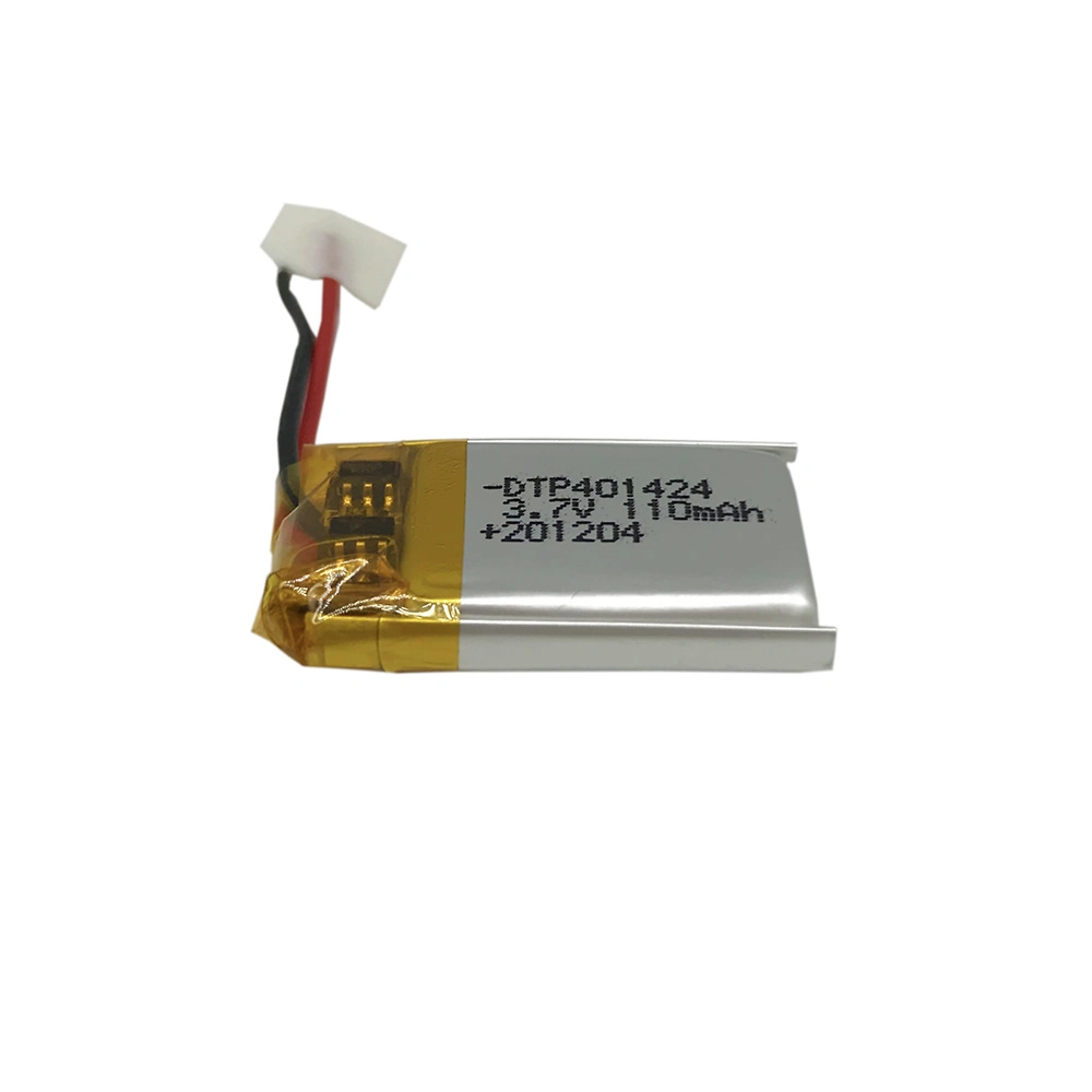 Mini bateria de polímeros de lítio recarregável Dtp401424 3,7V 110 mAh para Bluetooth