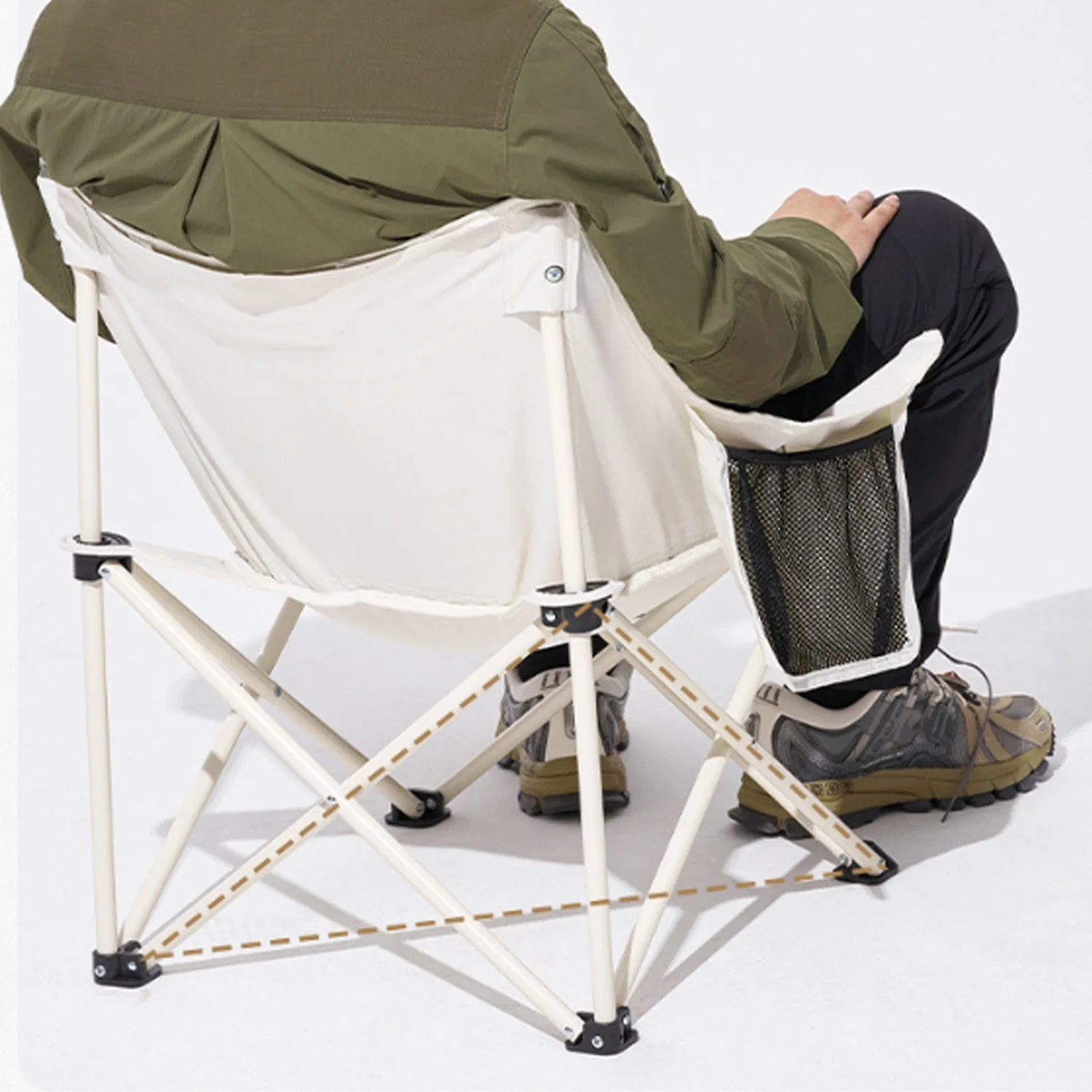 Chaise de pêche lunaire pliante portable pour le camping en plein air