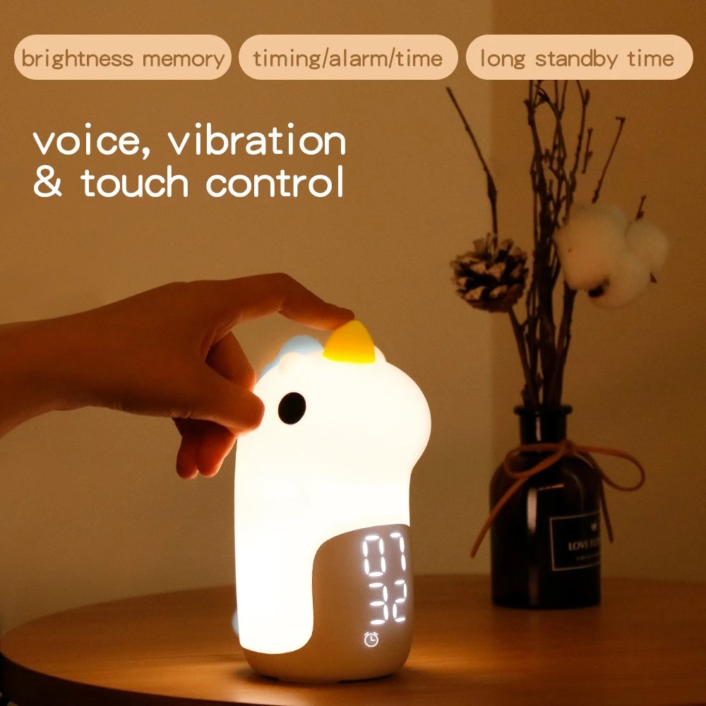 Cute Unicorn Night Light for Kids with Sunrise Alarm Clock