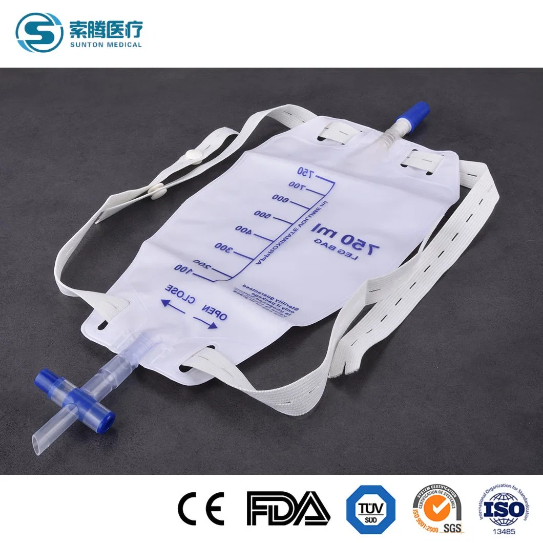 Sunton 600ml 800ml Medical Disposable Sterile Urine Leg Bags China 500ml 750ml Collection Urine Leg Bags Supplier Ready to Ship Sterile Urine Collector