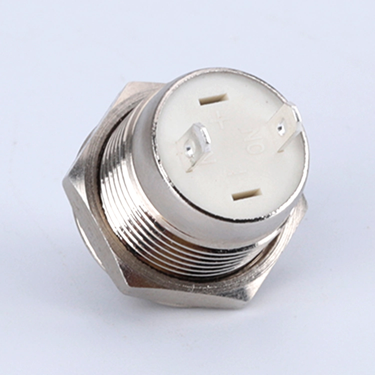 Mini momentâneo de 2 pinos de cabeça redonda alta ultra curta Corpo curto Interruptor de botão de pressão de metal de 12 mm