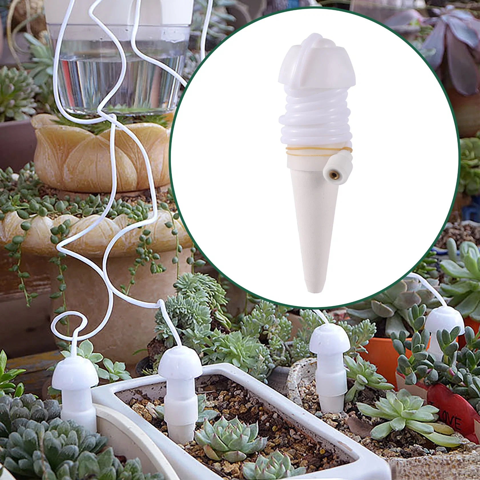 Ceramic Self Watering Spike Automatic Plant Drip Irrigation Water Stake Potted Plant Flower Root Deep Drip Watering Device