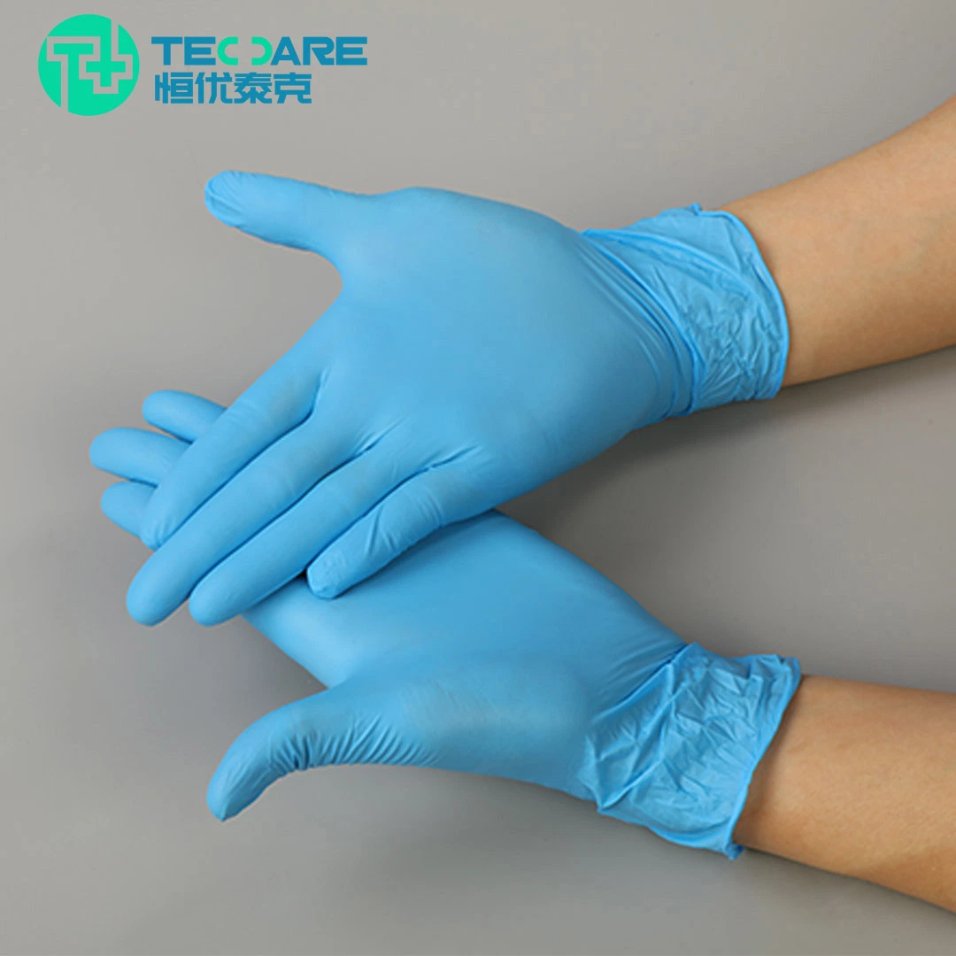 Fast Delivery Blue Tattoo Beauty Make up Powder Free Nitrile Gloves Beauty Salon Non-Medical Blue Nitrile Gloves