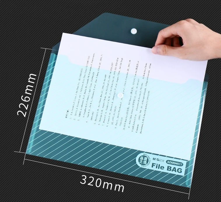 M&G Clear PP Plastic Waterproof File Envelopes Document Folder with Snap Button Closure Bag