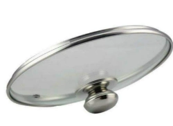 Cookware Stainless Steel Tempered Glass Pan Lid, Pasta Pot Lid, Glass Cover with Bakelite Knob or Handle