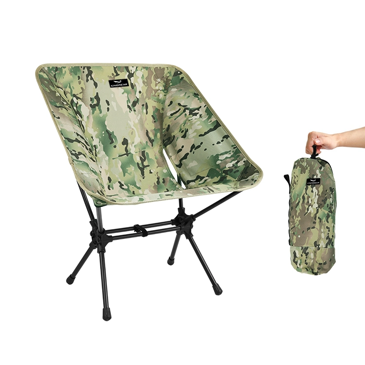 Kinggear Outdoor Portable Moon Chair Lightweight Camouflage Camping Chair Manufacturers Foldable Camping Chairs for Adults