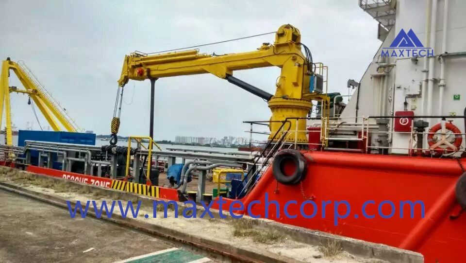 Ship Fixed Boom Hydraulic Slewing Crane Foldable Hydraulic Telescopic Marine