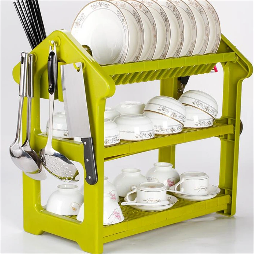 3 Tier Kitchen Plastic Dish Rack Dish Drying Rack for Home