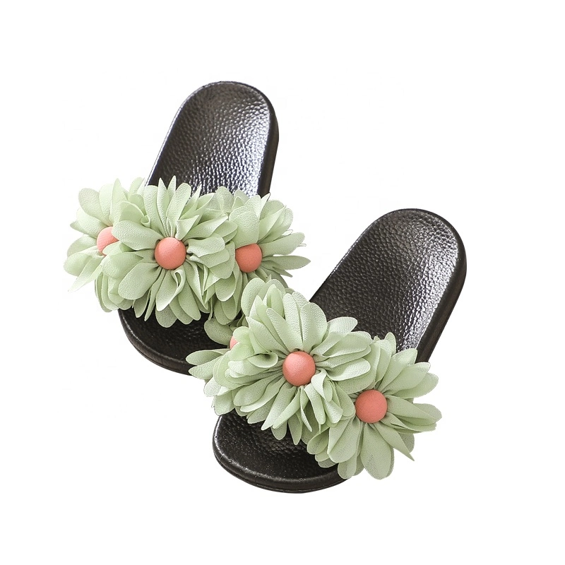 Footwear Wholesale/Supplier PVC Children Sandal Slippers Summer Girls Flower Summer Beach Girls Slides Beach Sandals PVC Kids Shoes