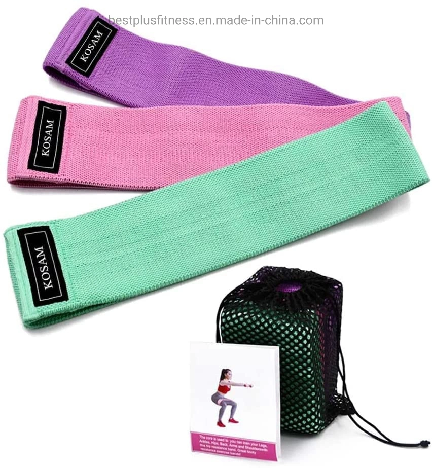 Fabric Resistance Bands Set of 3 Workout Fitness Bands for HIPS Glutes Non-Slip Booty Bands for Women Men Beginners Athletes Strength Training Yoga