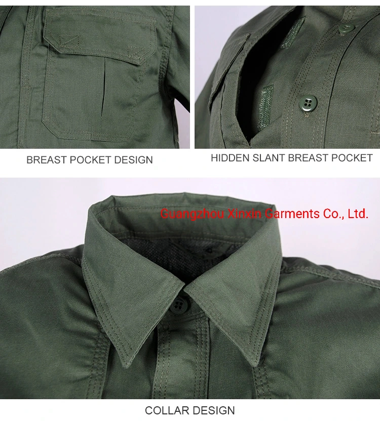 Professional Mens Military Police Style Khaki Shirts Uniform (W2113)