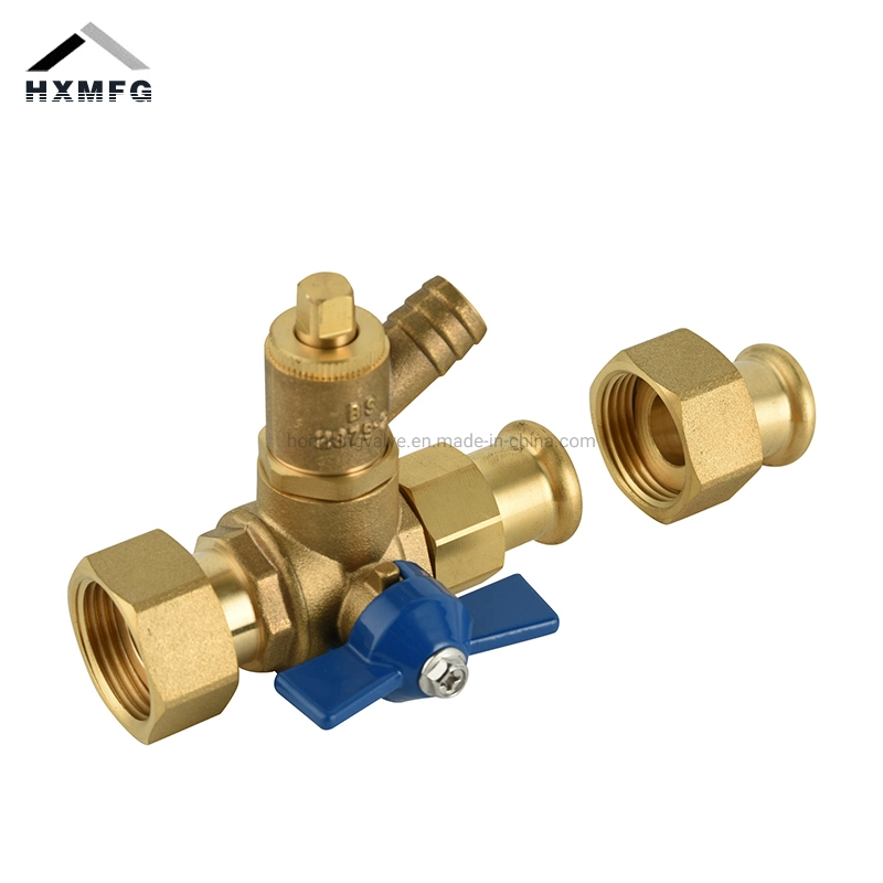 Thread Connector Unit Butterfly Handle Brass Made Drain off Cock Ball Valve