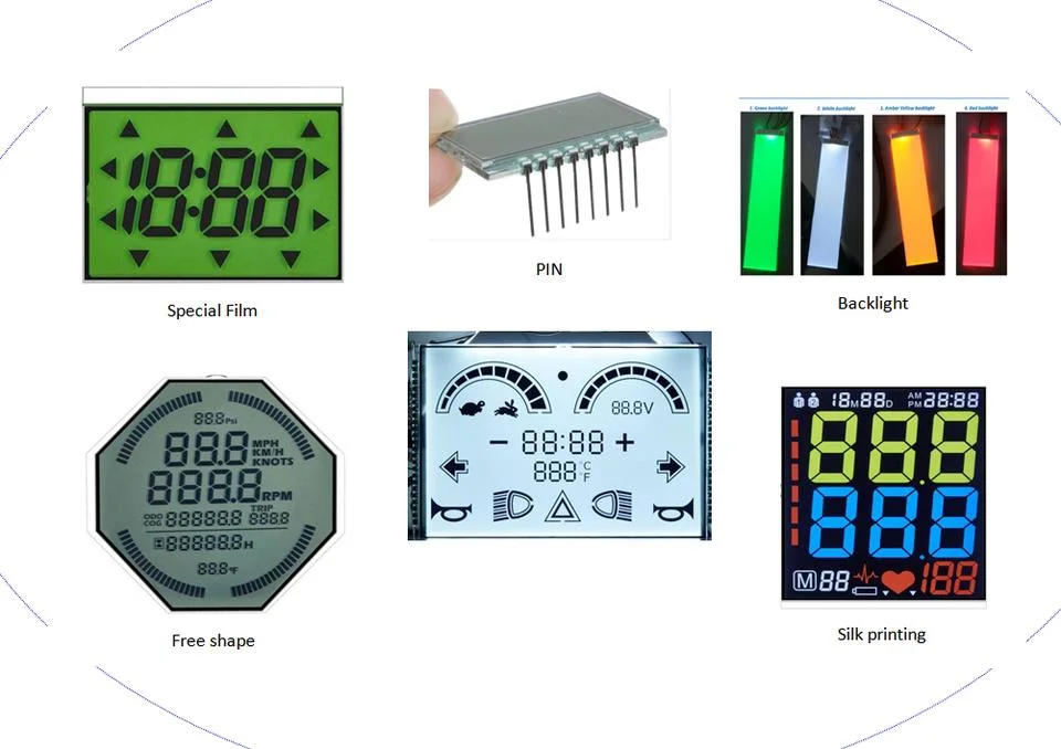 Low Power Segment Tn Stn Htn FSTN Va Monochrome Small Size LCD Screen