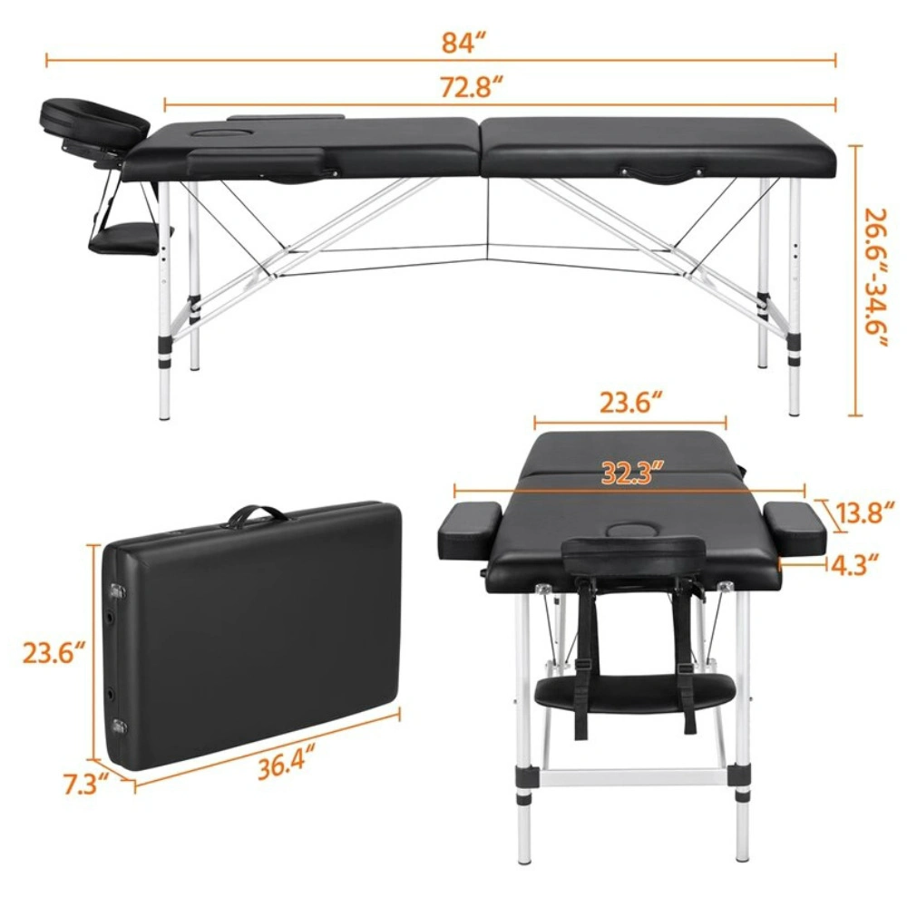 Salon de beauté durable en gros lit massage Table 3 Section réglable Équipement de salon chauffant en aluminium Pop Relax