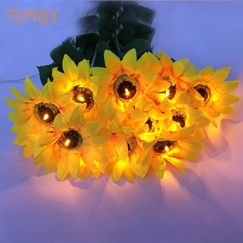 Event 2022 Decoration Toprex Hot Sale Yellow Artificial Sunflower Light