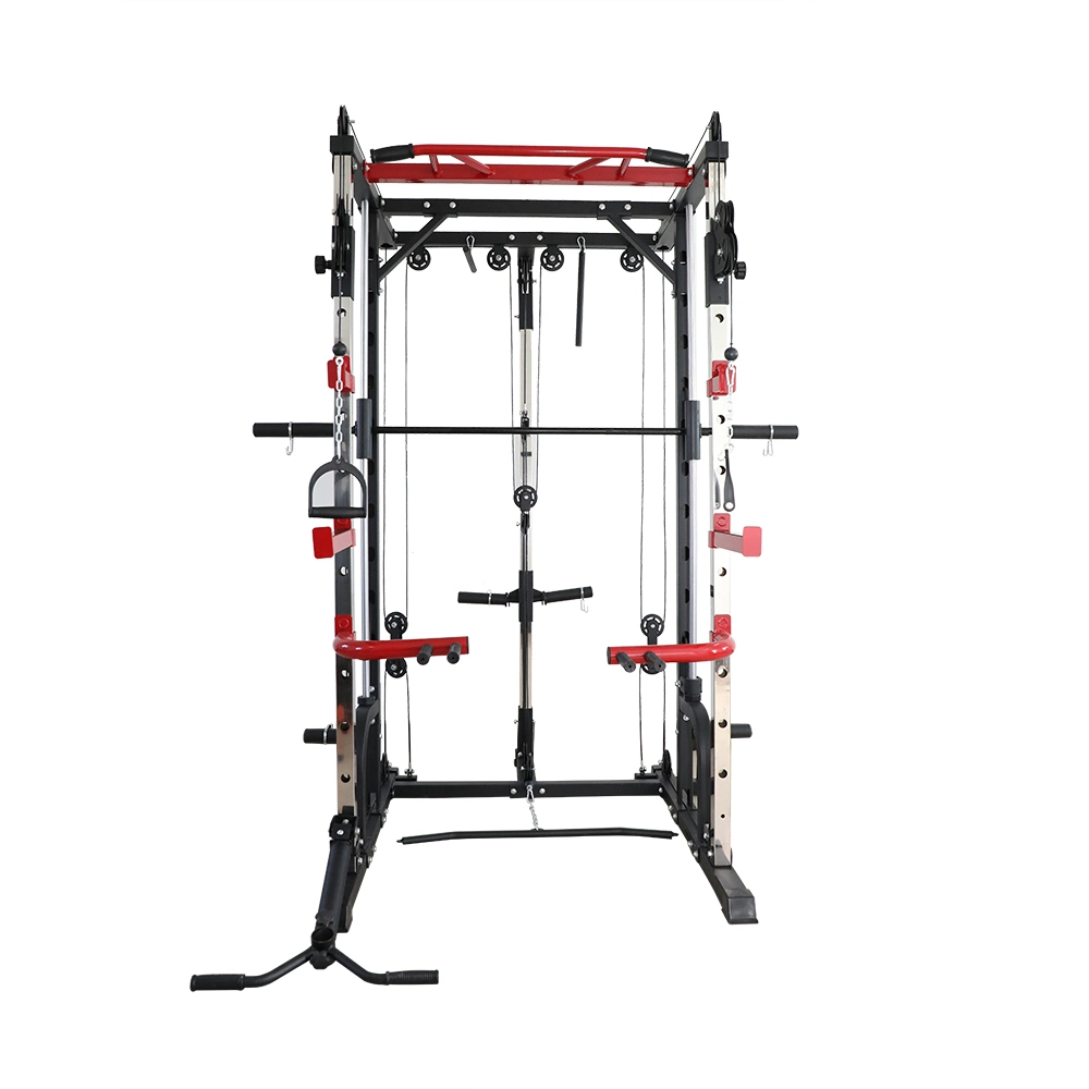 Rack multi fonction de la force de la station de la formation des roulements d'Haltérophilie Barbell tout en un seul câble de la salle de gym Smith l'exercice de corps de la machine de conditionnement physique de l'équipement