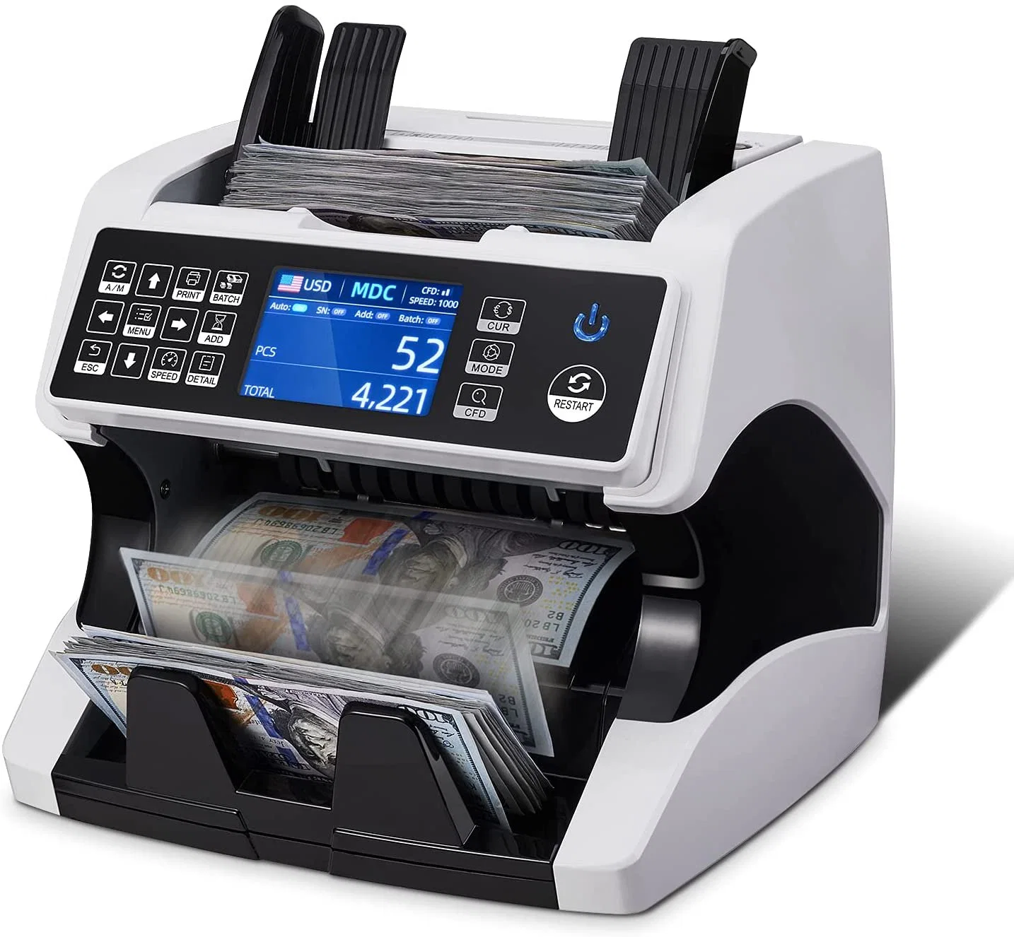 Al-920 Elektronische länderübergreifende USD, EUR, GBP, CAD, JPY, Rub Mixed Bill Cash Counter Geldschein Währungszählmaschine