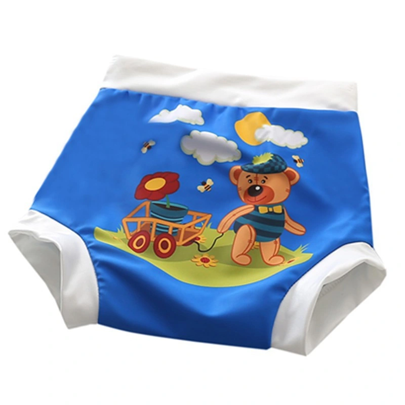 Color Random Children Waterproof Leak-Proof Boys Girls Baby High Waists Swimming Trunks