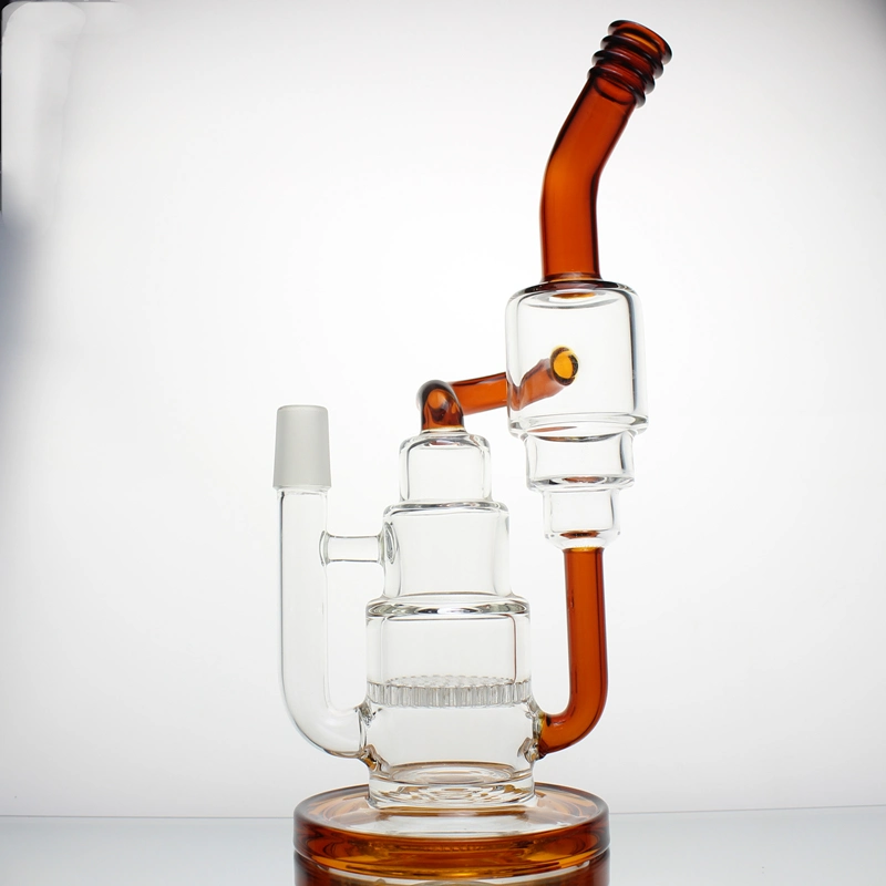 Stacked Cake Glass Water Pipe with Honeycomb Recycler Oil DAB Rigs Smoking Set