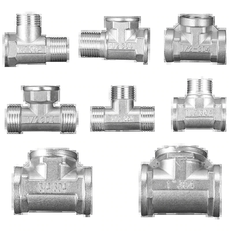 Conector roscado de acero inoxidable Salida lateral de la Cruz en t Industrial accesorios de tubería