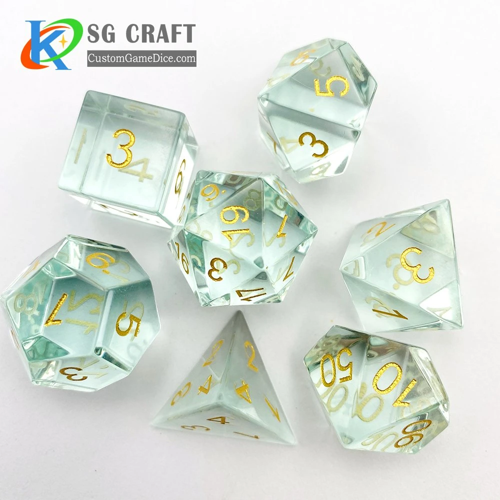 Hot Sale Factory Gemstone Dice Set of 7 Handmade Stone Polyhedral Dice for Rpg High quality/High cost performance 