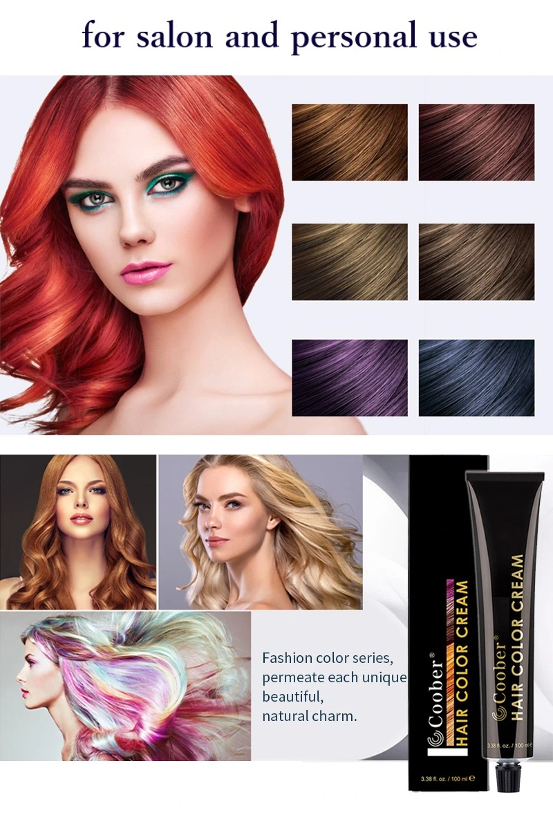 Les cheveux Colorant organique permanente La couleur des cheveux gris crème de la couverture d'ammoniac libre végétaliens et la cruauté de l'utilisation Salon professionnel