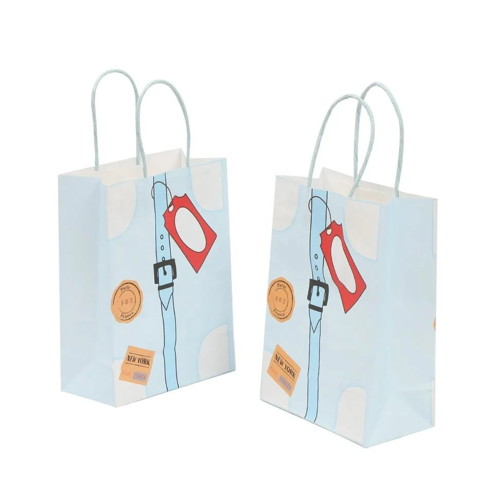 Different Color Custom Paper Bag Boutique Store for Gift Clothes Takeout Packing