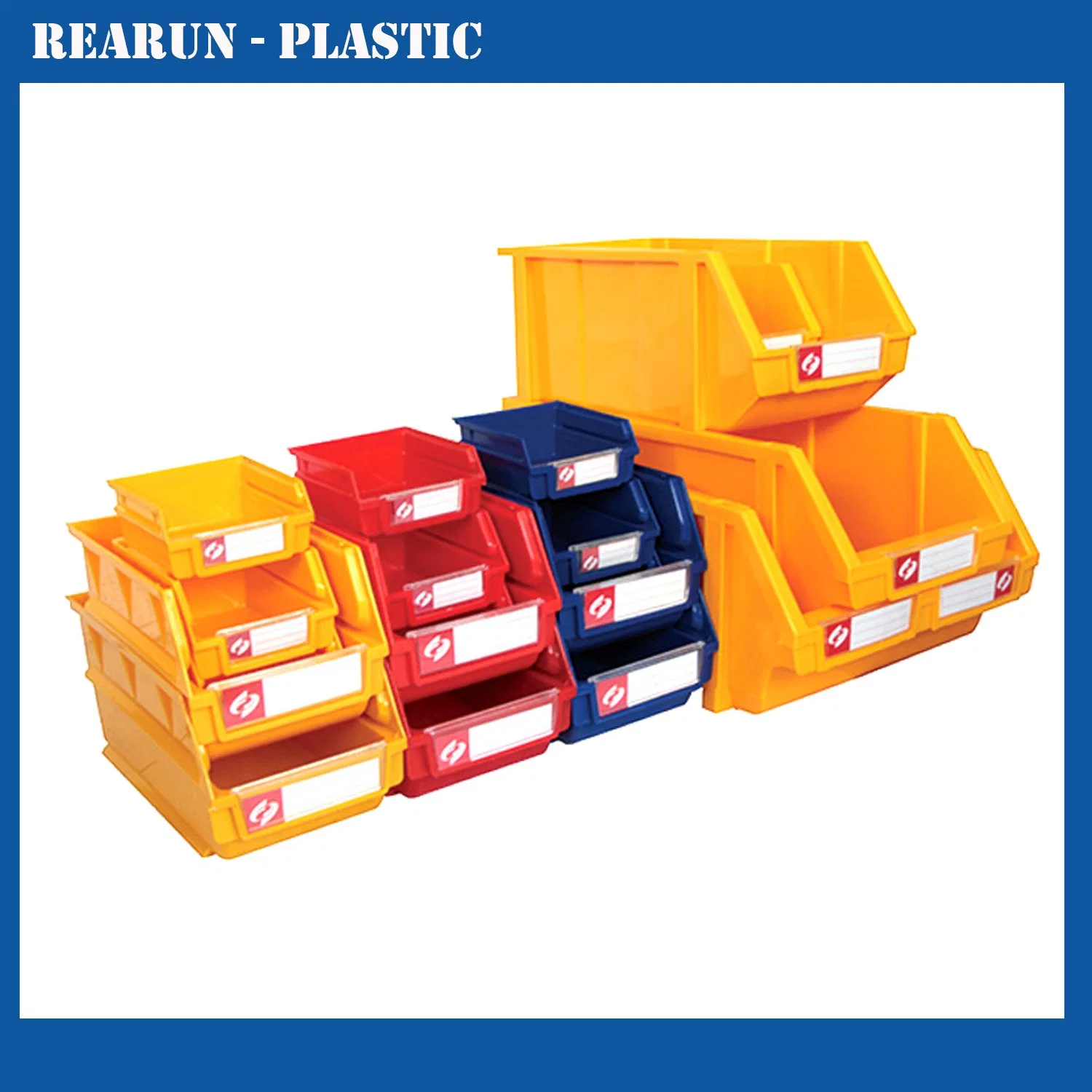 Plastic Virgin Material Stack and Hang Storage Stackable Bins for Small Parts in Warehouse