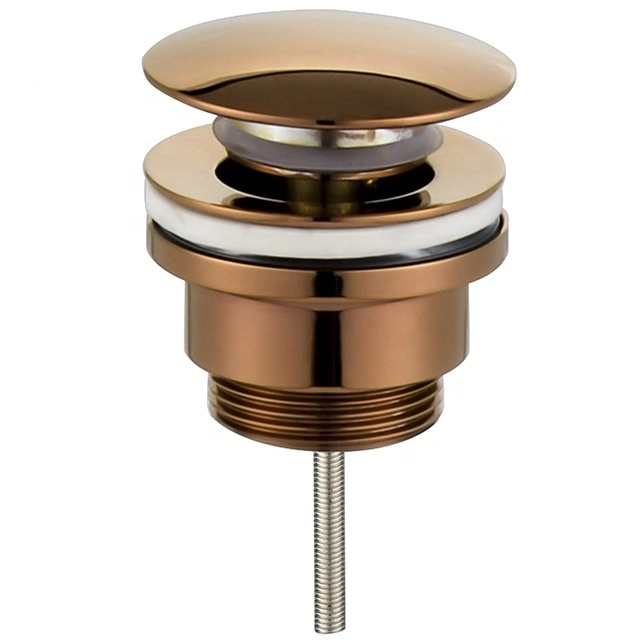 Rose Golden PVD Surface Bathroom Drains Sink Drain Push Down Pop up Waste