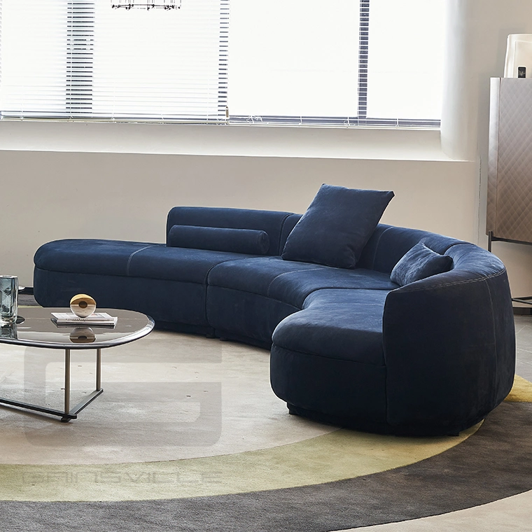 Casa moderna sala de estar mobiliário conjunto Faux Suede couro Sectional Sofá modular