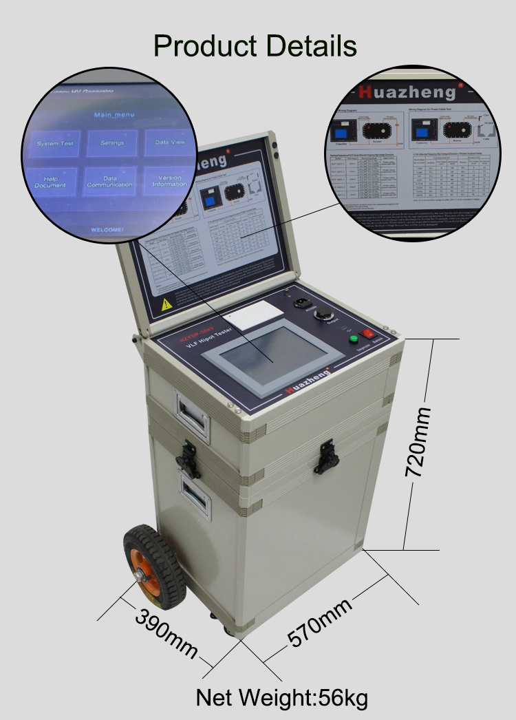 Hzydp-30kv مجموعة اختبار طاقة VLF Hipot الإلكترونية Hipot Hester