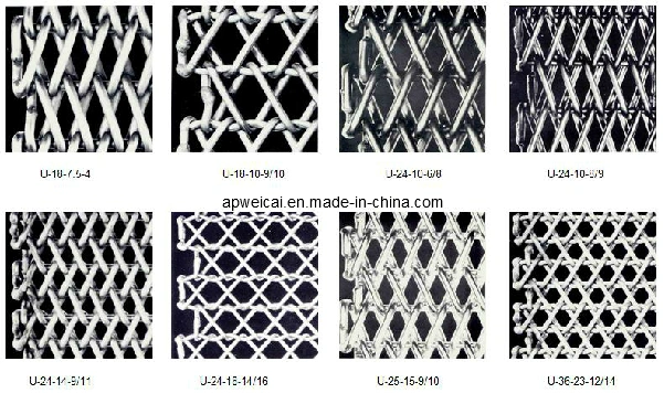 Malha de aço inoxidável correias transportadoras de metal de onda universal, correia de transmissão, correia de rede de protecção de correia trapezoidal para a indústria alimentar