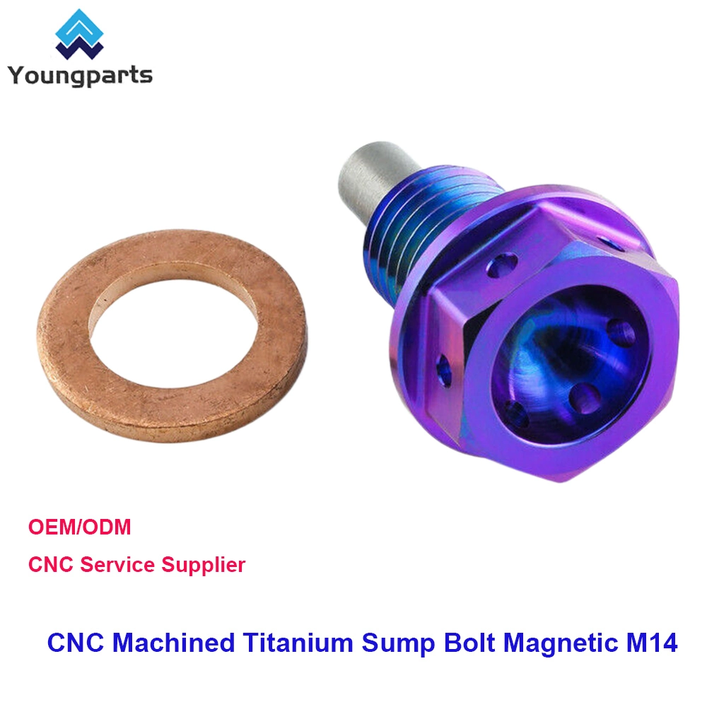 Actualize o sistema de óleo do motor com o cárter magnético M14 em titânio Parafuso - CNC maquinado