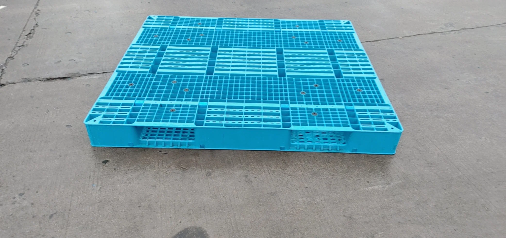 1200*1000*150mm Grid Mesh Top Six Runner Plastic Pallet with 6 Skids Cargo Storage Warehouse Transportation Use