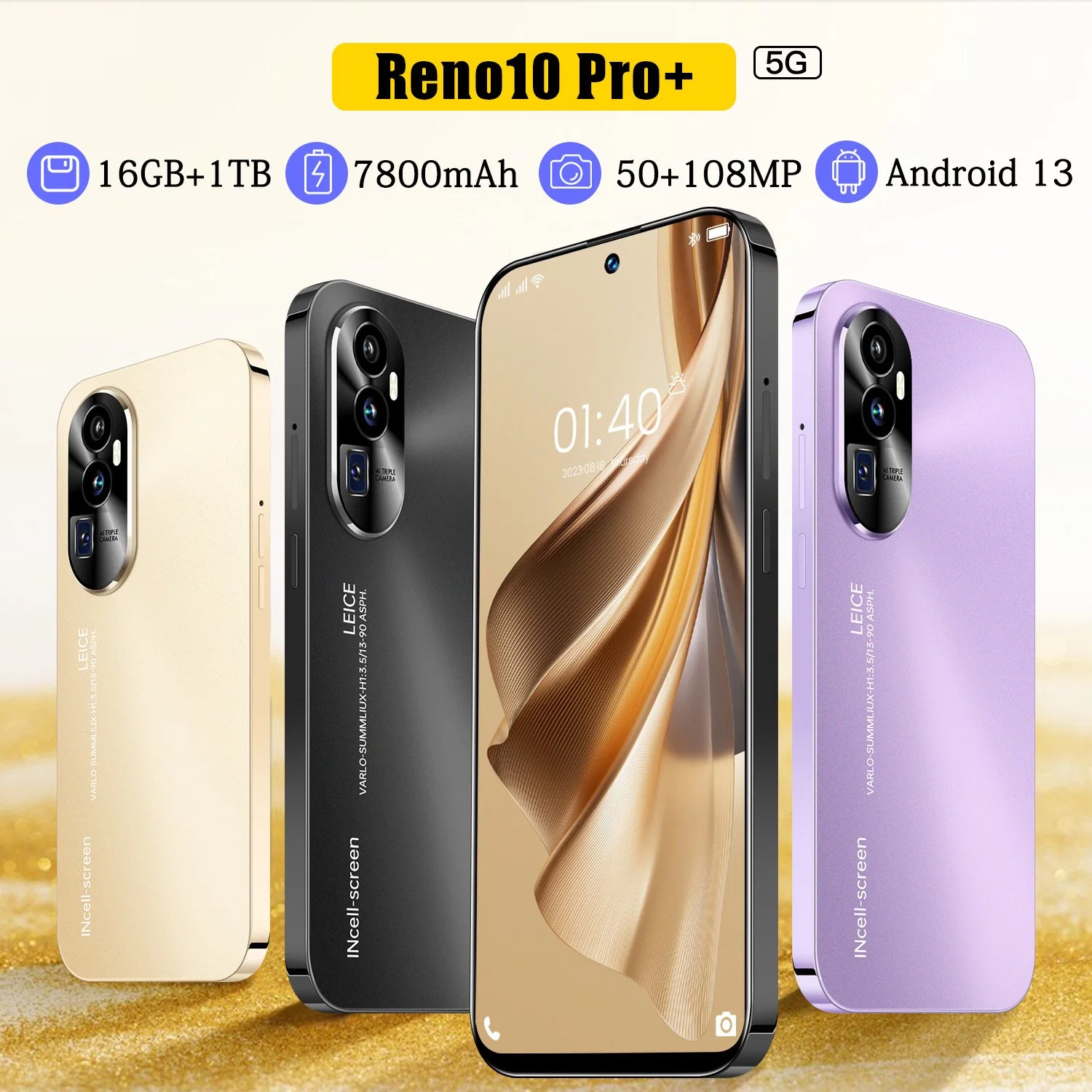 Brand Reno10 PRO 4700mAh Battery 100W 5g Smart Mobile Phone