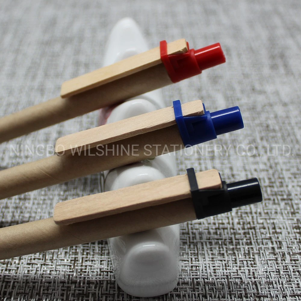 Paper Eco-Friendly Pen with Wooden Clip for Promotion