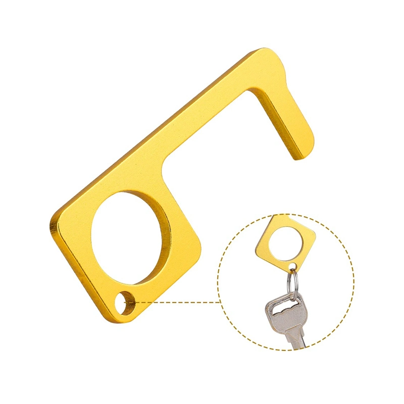 Zinc Alloy Material Hands Free No Touch Keychain Door Opener Tool