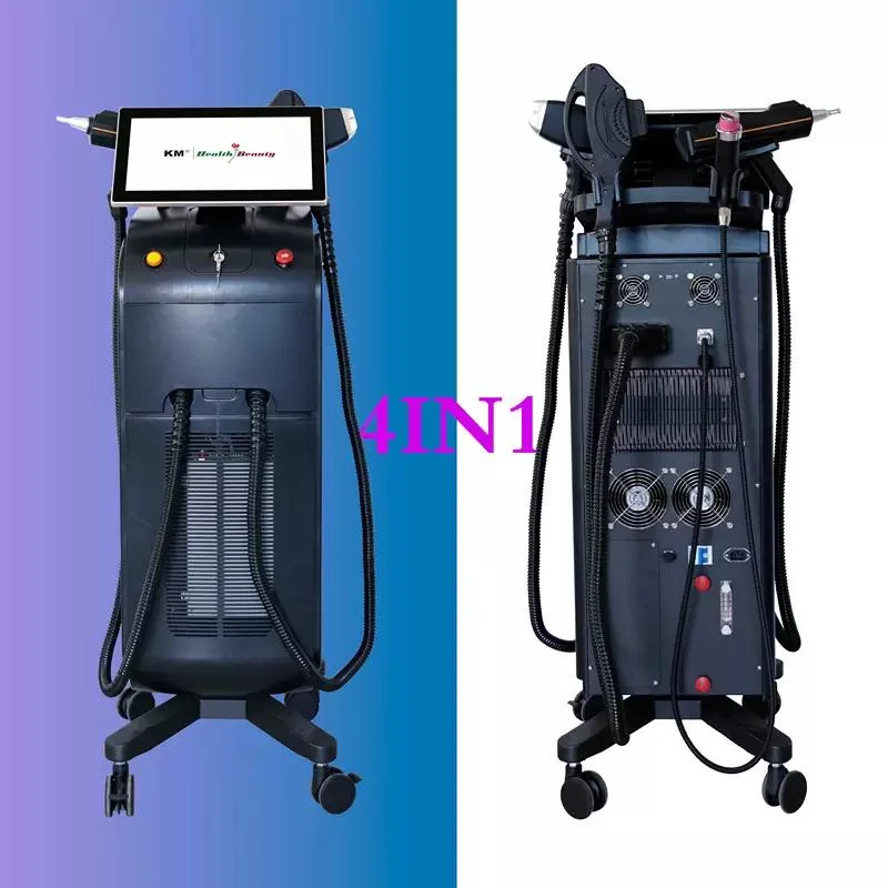 4 In1 Beauty-Ausrüstung mit Haarentfernung Diode Laser &amp; ND YAG &amp; IPL &amp; RF Tattoo Entfernung Hautverjüngung/