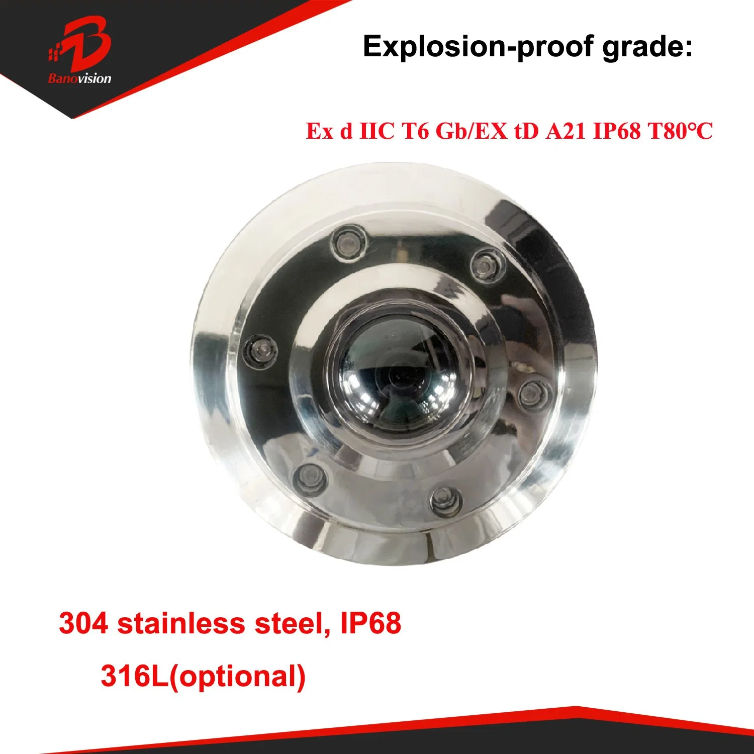 Explosion-Proof Fisheye Security Surveillance Fisheye IP Panoramic CCTV Cameras.