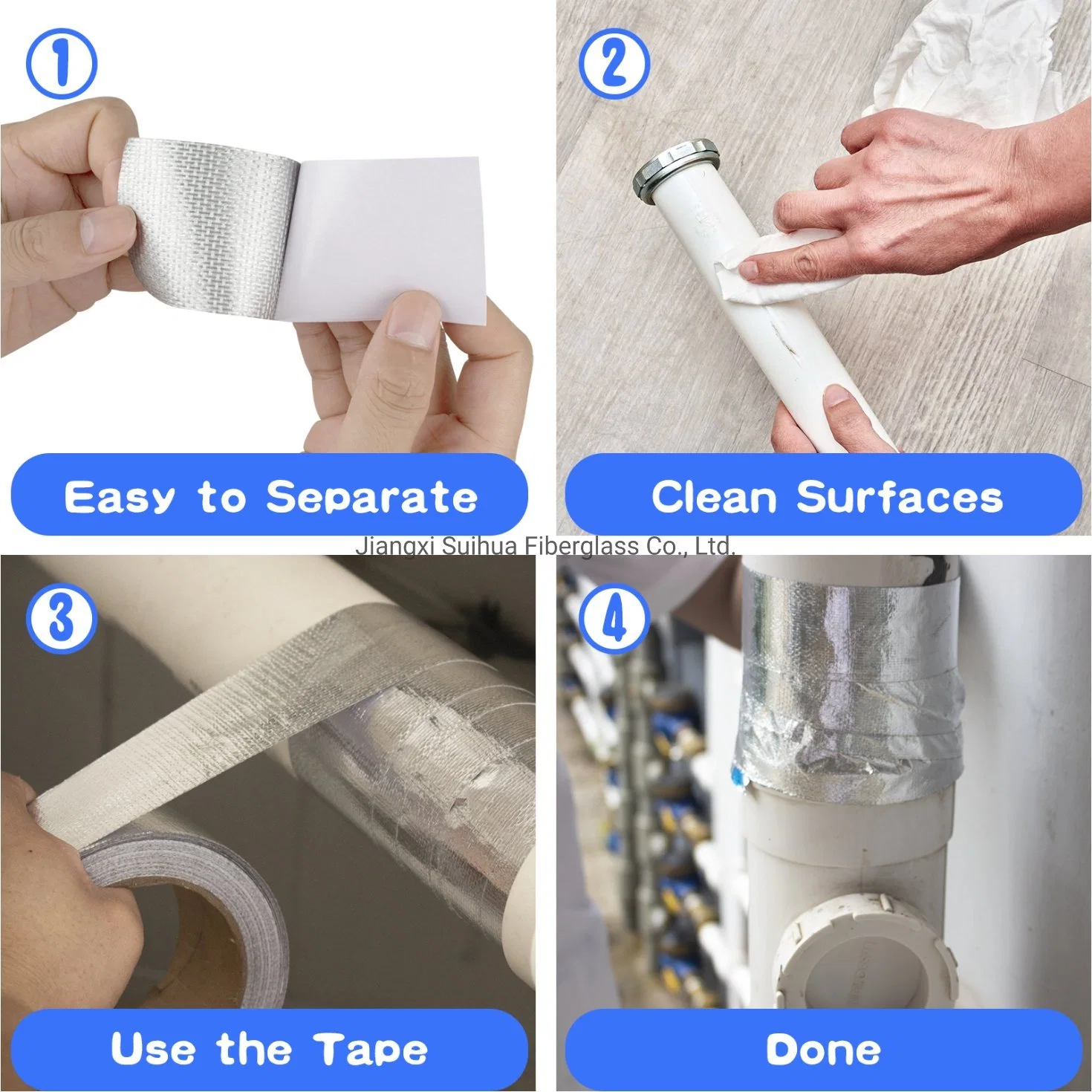 Seaming Against Moisture Aluminum Foil Adhesive Tape for Sealing Joints, Aluminum Air Duct Tape