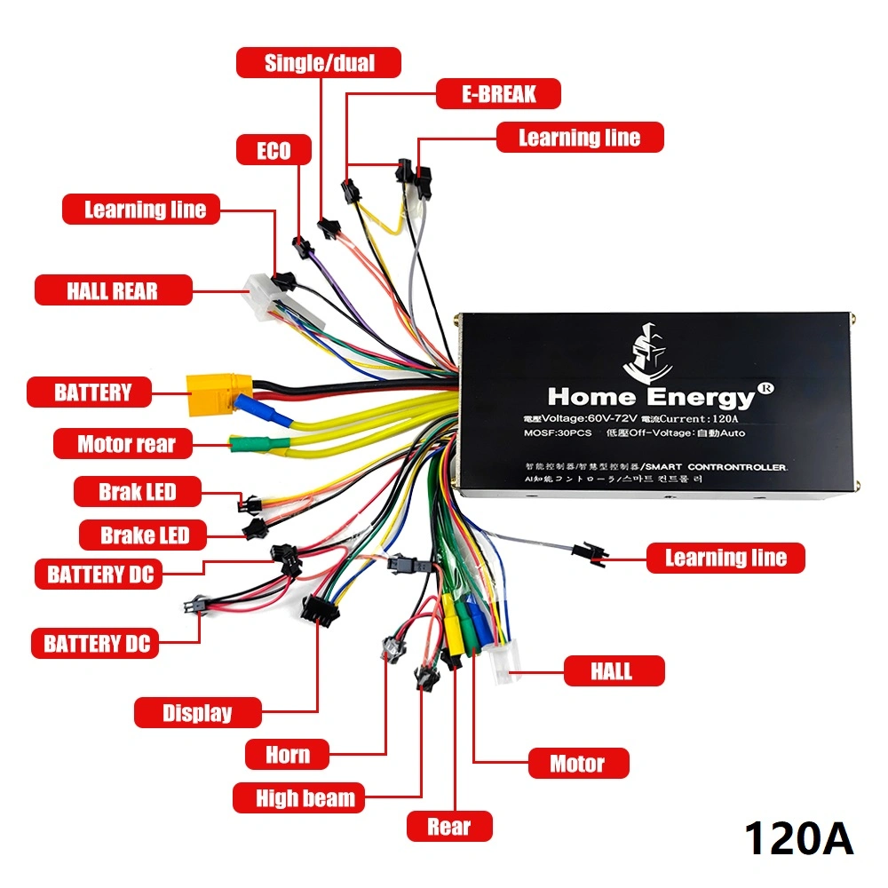 Controlador de dupla transmissão de 48 V 50A com visor LCD Para motociclos e-scooter