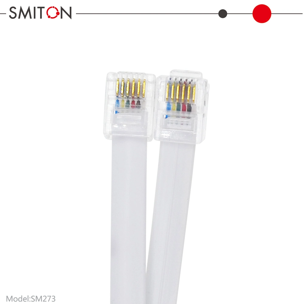 PVC 6 Wire Communication Cable Rj12 6p6c Cable