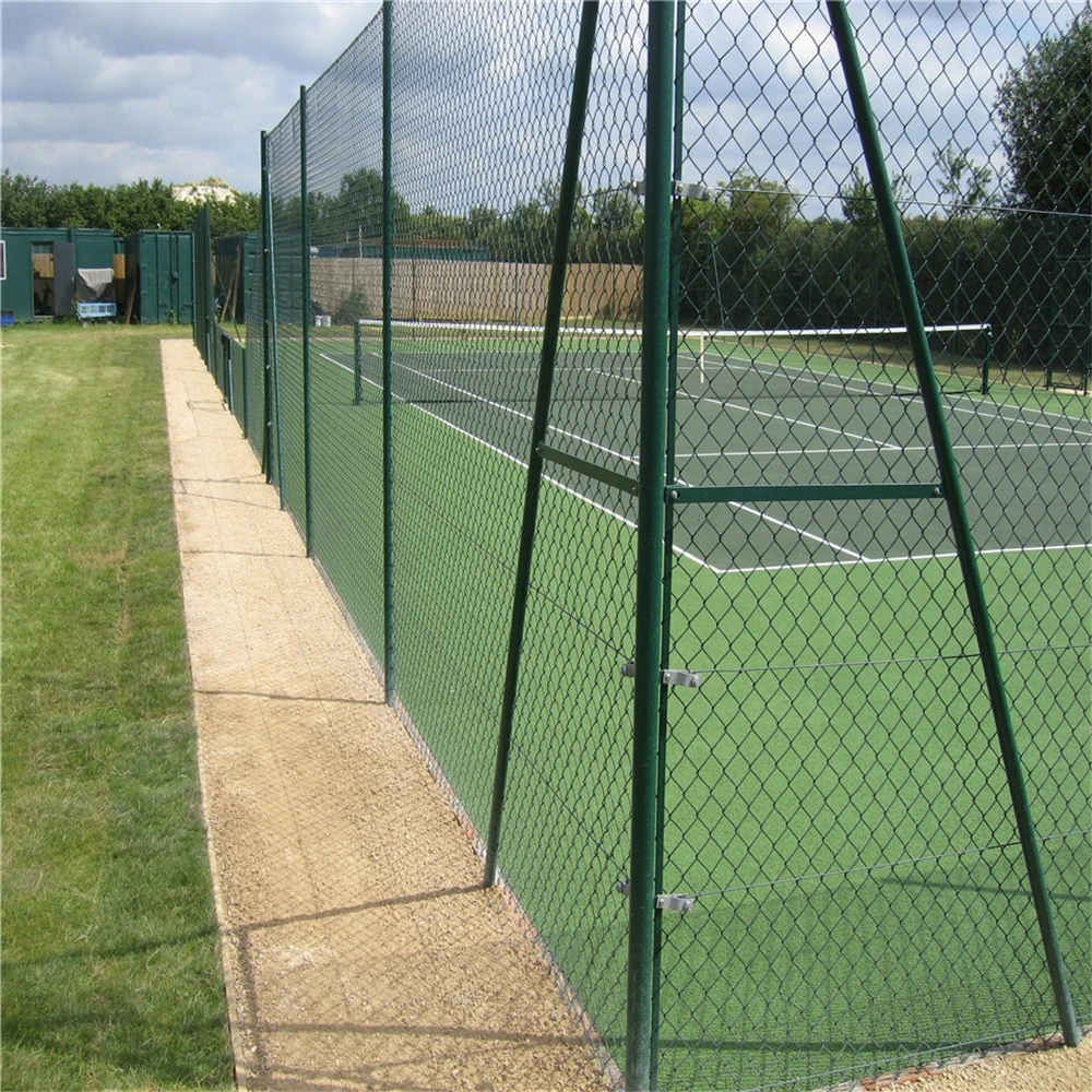 Green PVC Coated Chain Link Fence Wire Mesh Fence