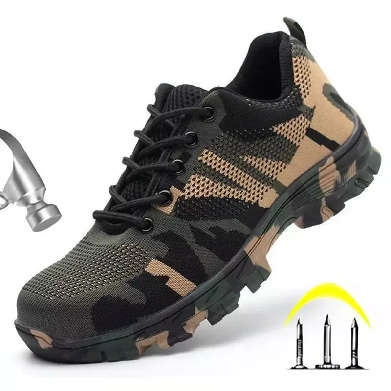 Men's Women's Steel Toe Work Safety Shoes Breathable Mesh Upper Cat Safety Jogger Sports Shoes Construction Footwear